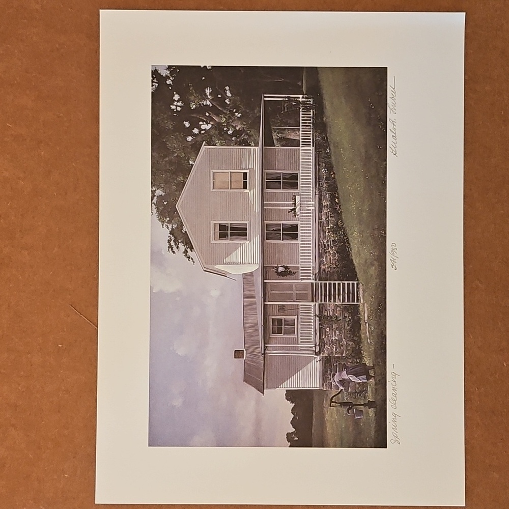 Charming White Country House Art Print By Gerald H Lubeck